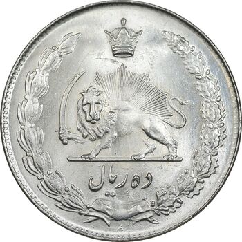 سکه 10 ریال 1343 - نازک - MS61 - محمد رضا شاه