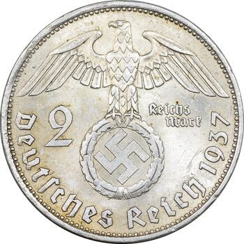 سکه 2 رایش مارک 1937A رایش سوم - AU58 - آلمان