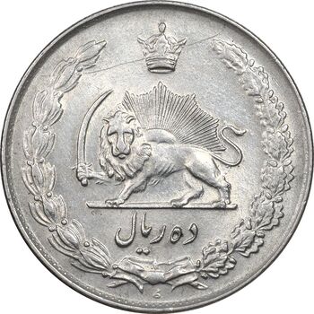 سکه 10 ریال 1335 - AU55 - محمد رضا شاه