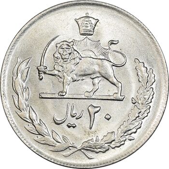 سکه 20 ریال 2537 - MS63 - محمد رضا شاه
