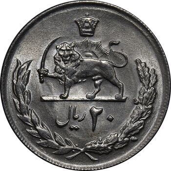 سکه 20 ریال 2537 - MS63 - محمد رضا شاه