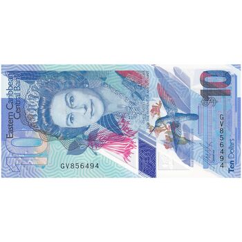 اسکناس 10 دلار بدون تاریخ (2019) الیزابت دوم - تک - UNC64 - حوزه کارائیب شرقی