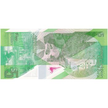 اسکناس 5 دلار بدون تاریخ (2021) الیزابت دوم - تک - UNC64 - حوزه کارائیب شرقی
