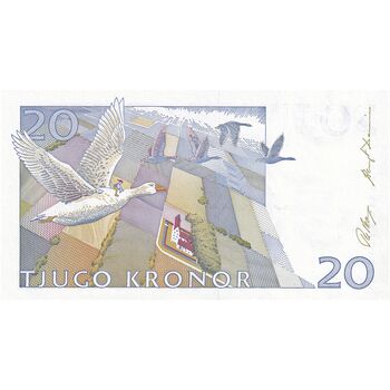 اسکناس 20 کرون 1991 کارل گوستاف شانزدهم - سایز بزرگ - تک - UNC64 - سوئد