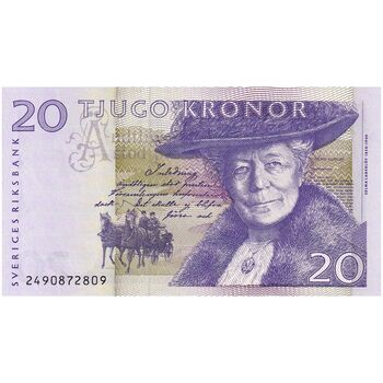 اسکناس 20 کرون 2002 کارل گوستاف شانزدهم - سایز کوچک - تک - UNC64 - سوئد