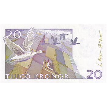 اسکناس 20 کرون 2002 کارل گوستاف شانزدهم - سایز کوچک - تک - UNC64 - سوئد