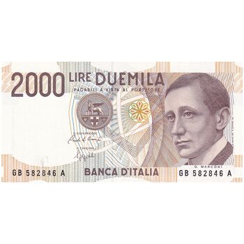 اسکناس 2000 لیر 1990 (مارکونی) جمهوری - تک - UNC64 - ایتالیا