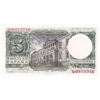 اسکناس 5 پزتا 1954 فرانسیسکو فرانکو - تک - UNC64 - اسپانیا