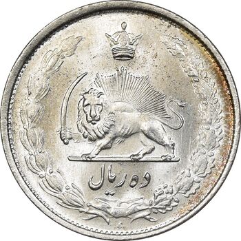 سکه 10 ریال 1324 - MS63 - محمد رضا شاه