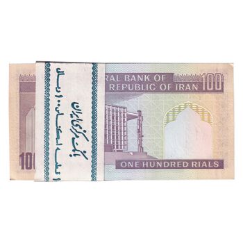بسته اسکناس 100 ریال (نوربخش - عادلی) شماره مزاحم - UNC - جمهوری اسلامی
