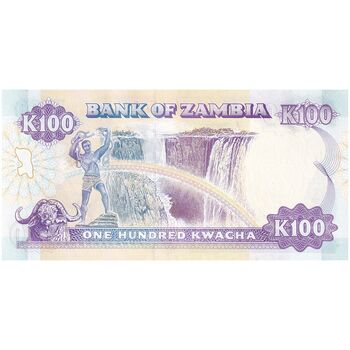 اسکناس 100 کواچا بدون تاریخ (1991) جمهوری - تک - UNC63 - زامبیا