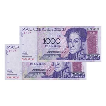 اسکناس 1000 بولیوار 1998 جمهوری چهارم - جفت - UNC63 - ونزوئلا