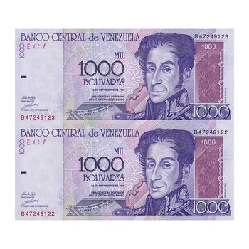 اسکناس 1000 بولیوار 1998 جمهوری چهارم - جفت - UNC63 - ونزوئلا