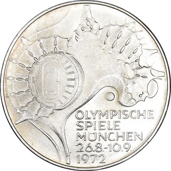 سکه 10 مارک 1972F المپیک مونیخ - MS63 - آلمان