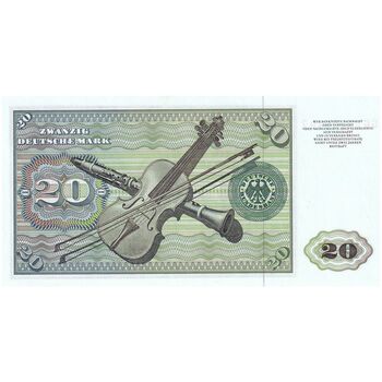 اسکناس 20 مارک 1977 جمهوری فدرال - تک - UNC63 - آلمان