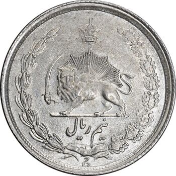 سکه نیم ریال 1313 - 3 تاریخ کوچک - AU58 - رضا شاه
