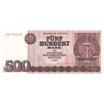 اسکناس 500 مارک 1985 جمهوری دموکراتیک - تک - UNC63 - آلمان