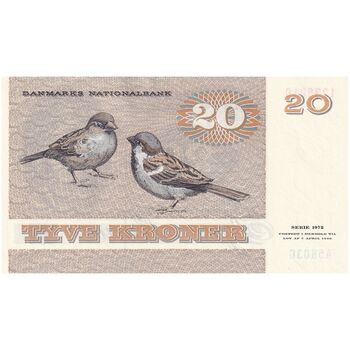 اسکناس 20 کرون 1980 مارگرته دوم - EH₁, KB - تک - UNC63 - دانمارک
