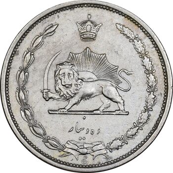 سکه 10 دینار 1310 نیکل - AU50 - رضا شاه
