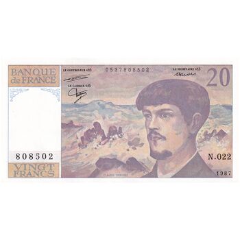 اسکناس 20 فرانک 1987 جمهوری پنجم - تک - UNC62 - فرانسه