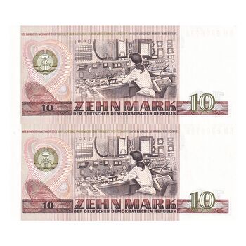 اسکناس 10 مارک 1971 جمهوری دموکراتیک - جفت - UNC62 - آلمان