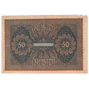 اسکناس 50 مارک 1919 جمهوری وایمار - تک - VF - آلمان