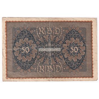 اسکناس 50 مارک 1919 جمهوری وایمار - تک - VF - آلمان