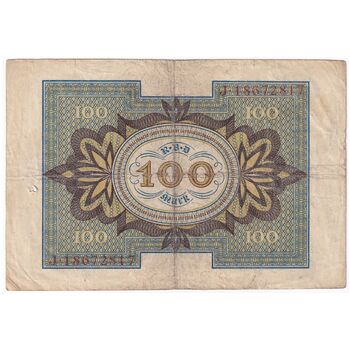 اسکناس 100 مارک 1920 جمهوری وایمار - تک - VF - آلمان