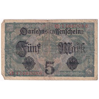 اسکناس 5 مارک 1917 ویلیام دوم - تک - VF - آلمان