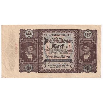 اسکناس 2000000 مارک 1923 جمهوری وایمار - تک - VF - آلمان