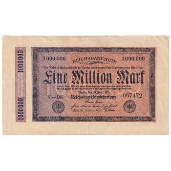 اسکناس 1000000 مارک 1923 جمهوری وایمار - تک - VF - آلمان