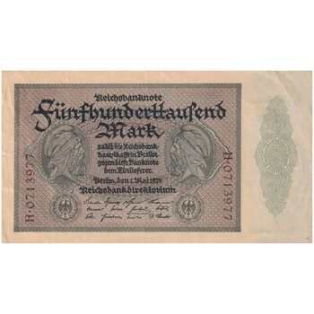 اسکناس 500000 مارک 1923 جمهوری وایمار - تک - EF - آلمان