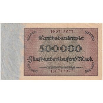 اسکناس 500000 مارک 1923 جمهوری وایمار - تک - EF - آلمان