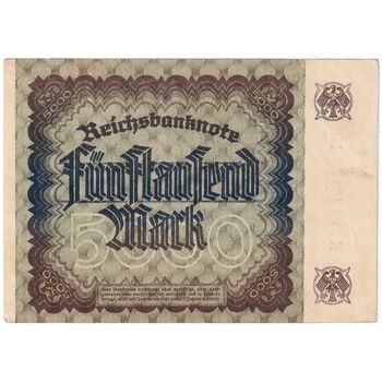 اسکناس 5000 مارک 1922 جمهوری وایمار - تک - EF - آلمان