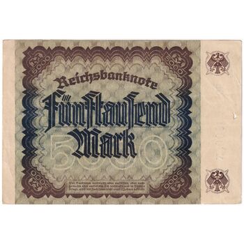 اسکناس 5000 مارک 1922 جمهوری وایمار - تک - EF - آلمان