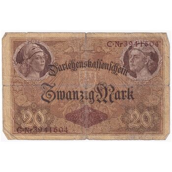 اسکناس 20 مارک 1914 ویلیام دوم - تک - F - آلمان