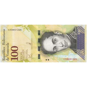 اسکناس 100 بولیوار 2017 جمهوری بولیواری - تک - UNC63 - ونزوئلا