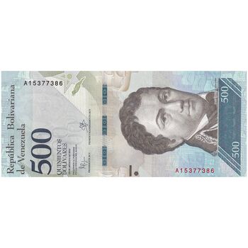 اسکناس 500 بولیوار 2016 جمهوری بولیواری - تک - UNC63 - ونزوئلا