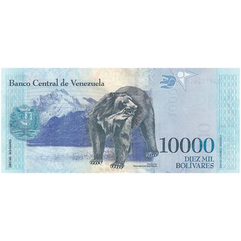 اسکناس 10000 بولیوار 2017 جمهوری بولیواری - تک - UNC63 - ونزوئلا