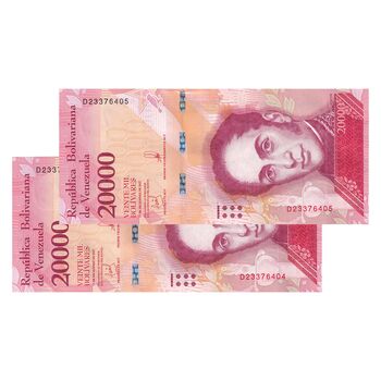اسکناس 20000 بولیوار 2017 جمهوری بولیواری - جفت - UNC63 - ونزوئلا