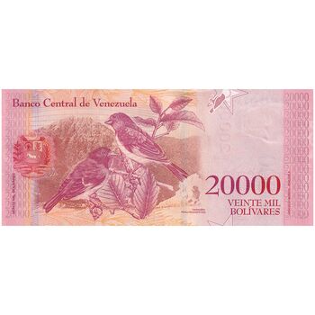 اسکناس 20000 بولیوار 2017 جمهوری بولیواری - تک - UNC63 - ونزوئلا
