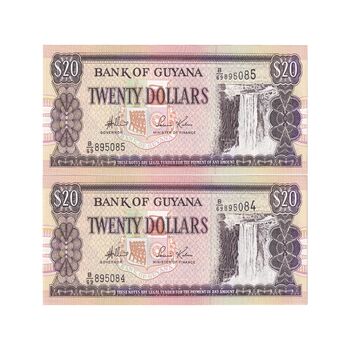 اسکناس 20 دلار بدون تاریخ (2006) جمهوری - Lawrence Williams & Saisnarine Kowlessar - UNC64 - جفت - گویان