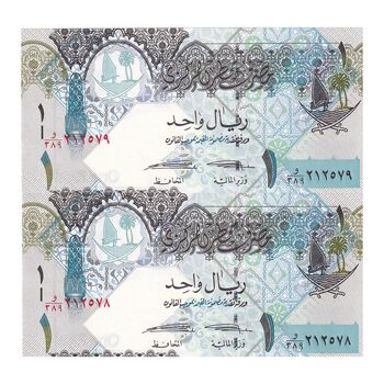 اسکناس 1 ریال بدون تاریخ (2015) حمد بن خلیفه آل ثانی - Abdullah Saud al-Thani & Ali Shareef al-Emadi - جفت - UNC63 - قطر