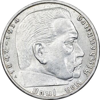 سکه 2 رایش مارک 1939A رایش سوم - MS61 - آلمان