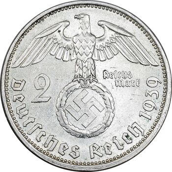 سکه 2 رایش مارک 1939A رایش سوم - MS61 - آلمان