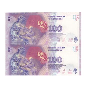 اسکناس 100 پزو بدون تاریخ (2016) جمهوری فدرال - جفت - UNC63 - آرژانتین