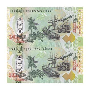 اسکناس 100 کینا 2008 (سی و پنجمین سالگرد بانک) الیزابت دوم - جفت - UNC63 - پاپوآ گینه نو