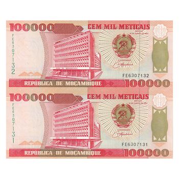 اسکناس 100000 متیکال 1993 جمهوری - جفت - UNC63 - موزامبیک