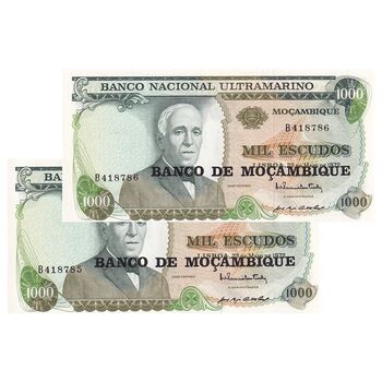 اسکناس 1000 اسکودو بدون تاریخ (1976) جمهوری خلق - جفت - UNC63 - موزامبیک