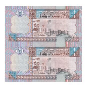 اسکناس 1/4 دینار بدون تاریخ (2002) جماهیریه - جفت - UNC63 - لیبی